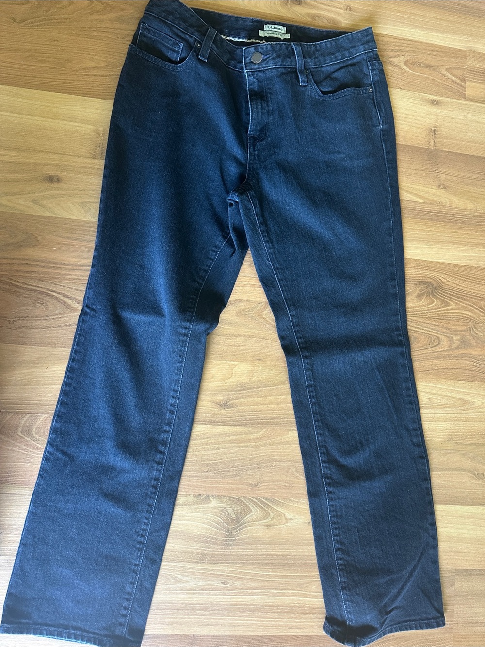 L.L. Bean Women's Straight Leg Jeans in black